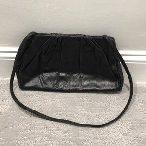 Black leather hobo brand bag